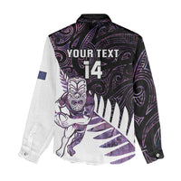 New Zealand Silver Fern Rugby Custom Women Casual Shirt Go All Black Purple Maori Paua Shell LT14 - Polynesian Pride