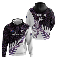 New Zealand Silver Fern Rugby Custom Zip Hoodie Go All Black Purple Maori Paua Shell LT14 - Polynesian Pride