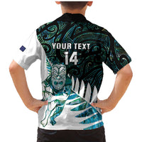 New Zealand Silver Fern Rugby Custom Family Matching Mermaid Dress and Hawaiian Shirt Go All Black Turquoise Maori Paua Shell LT14 - Polynesian Pride
