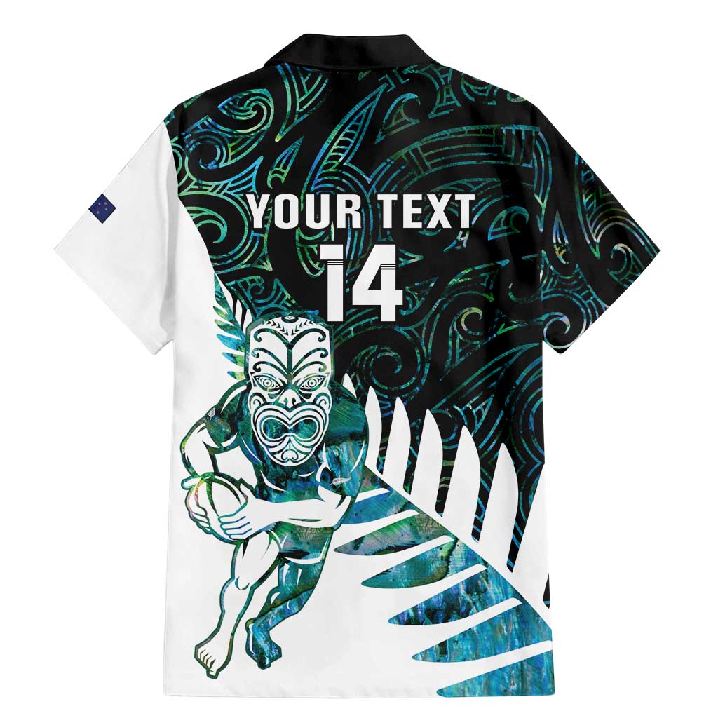 New Zealand Silver Fern Rugby Custom Family Matching Mermaid Dress and Hawaiian Shirt Go All Black Turquoise Maori Paua Shell LT14 - Polynesian Pride