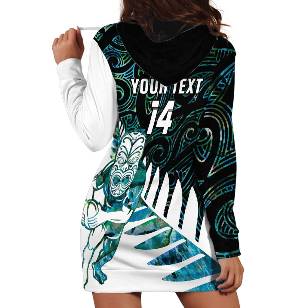 New Zealand Silver Fern Rugby Custom Hoodie Dress Go All Black Turquoise Maori Paua Shell LT14 - Polynesian Pride