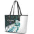New Zealand Silver Fern Rugby Custom Leather Tote Bag Go All Black Turquoise Maori Paua Shell - Polynesian Pride
