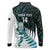 New Zealand Silver Fern Rugby Custom Long Sleeve Polo Shirt Go All Black Turquoise Maori Paua Shell - Polynesian Pride