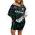 New Zealand Silver Fern Rugby Custom Off Shoulder Short Dress Go All Black Turquoise Maori Paua Shell - Polynesian Pride