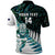 New Zealand Silver Fern Rugby Custom Polo Shirt Go All Black Turquoise Maori Paua Shell - Polynesian Pride