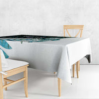 New Zealand Silver Fern Rugby Custom Tablecloth Go All Black Turquoise Maori Paua Shell - Polynesian Pride