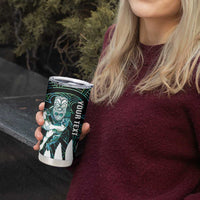 New Zealand Silver Fern Rugby Custom Tumbler Cup Go All Black Turquoise Maori Paua Shell - Polynesian Pride