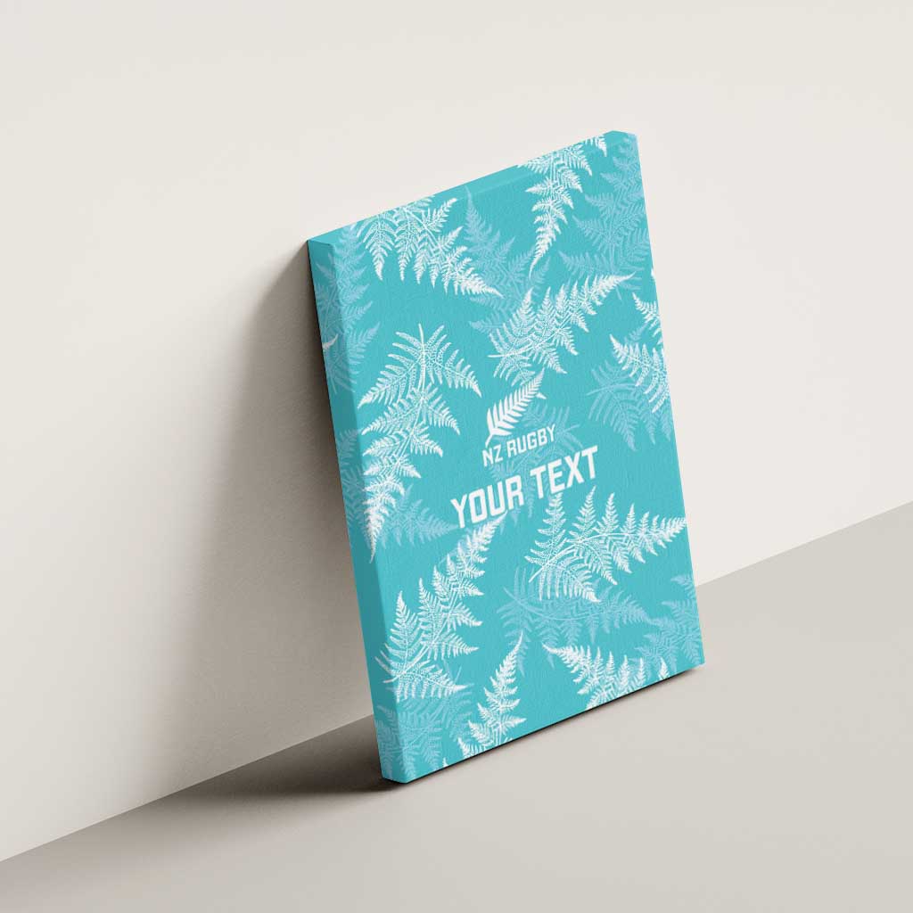 New Zealand Silver Fern Rugby Custom Canvas Wall Art Go Aotearoa Champions Turquoise Version - Polynesian Pride