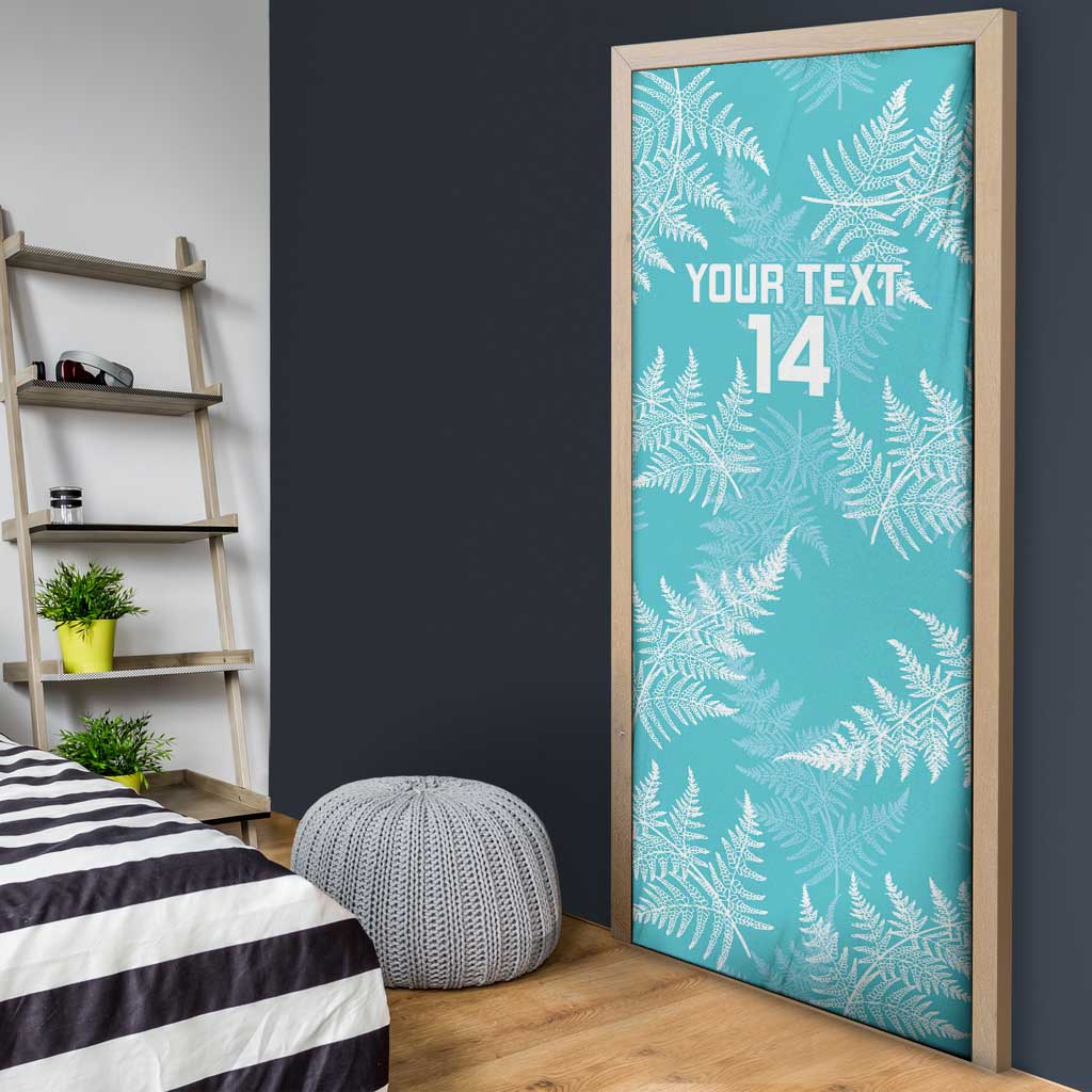 New Zealand Silver Fern Rugby Custom Door Cover Go Aotearoa Champions Turquoise Version - Polynesian Pride