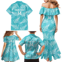 New Zealand Silver Fern Rugby Custom Family Matching Mermaid Dress and Hawaiian Shirt Go Aotearoa Champions Turquoise Version LT14 - Polynesian Pride