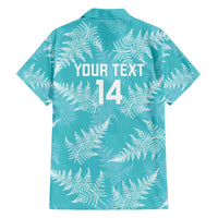 New Zealand Silver Fern Rugby Custom Family Matching Short Sleeve Bodycon Dress and Hawaiian Shirt Go Aotearoa Champions Turquoise Version LT14 - Polynesian Pride