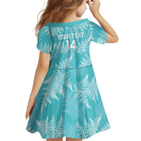 New Zealand Silver Fern Rugby Custom Family Matching Tank Maxi Dress and Hawaiian Shirt Go Aotearoa Champions Turquoise Version LT14 - Polynesian Pride
