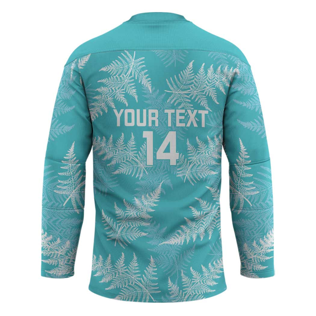 New Zealand Silver Fern Rugby Custom Hockey Jersey Go Aotearoa Champions Turquoise Version - Polynesian Pride