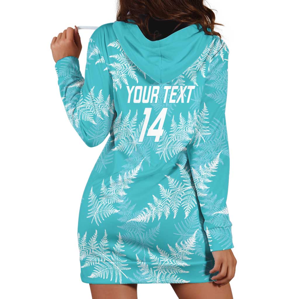 New Zealand Silver Fern Rugby Custom Hoodie Dress Go Aotearoa Champions Turquoise Version LT14 - Polynesian Pride