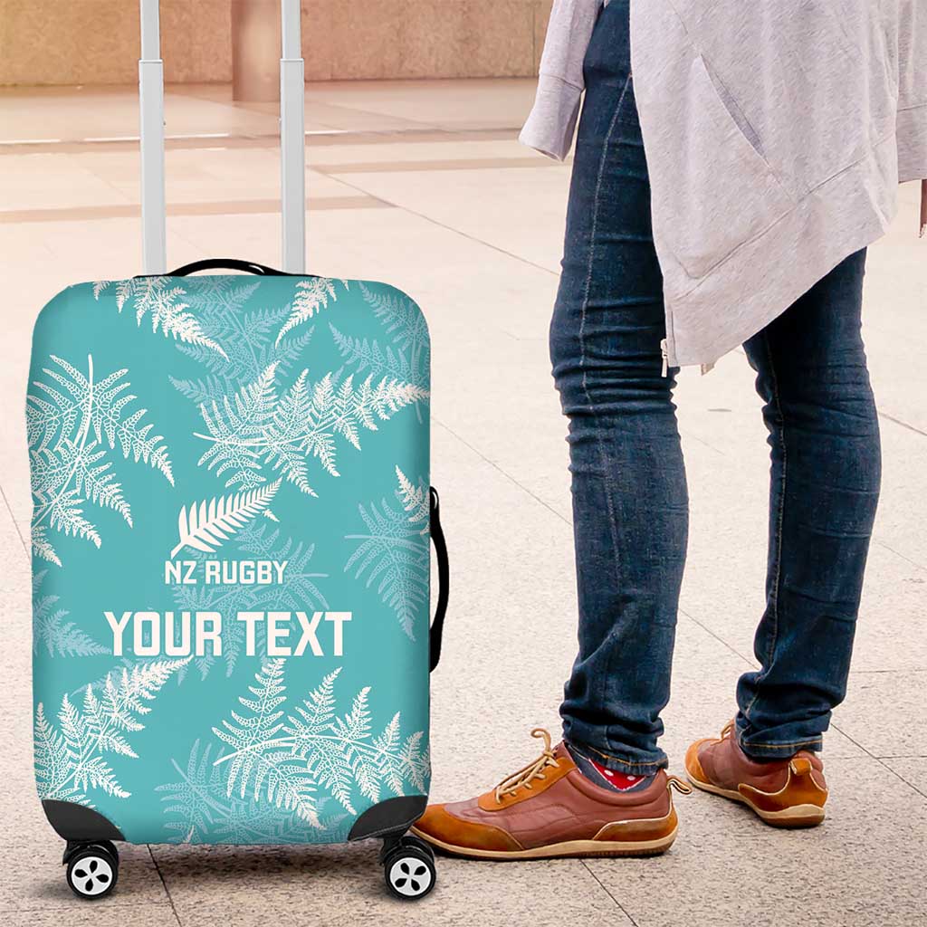 New Zealand Silver Fern Rugby Custom Luggage Cover Go Aotearoa Champions Turquoise Version - Polynesian Pride