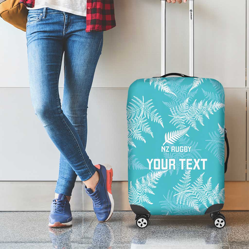 New Zealand Silver Fern Rugby Custom Luggage Cover Go Aotearoa Champions Turquoise Version - Polynesian Pride