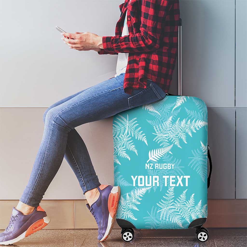 New Zealand Silver Fern Rugby Custom Luggage Cover Go Aotearoa Champions Turquoise Version - Polynesian Pride