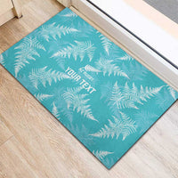 New Zealand Silver Fern Rugby Custom Rubber Doormat Go Aotearoa Champions Turquoise Version - Polynesian Pride