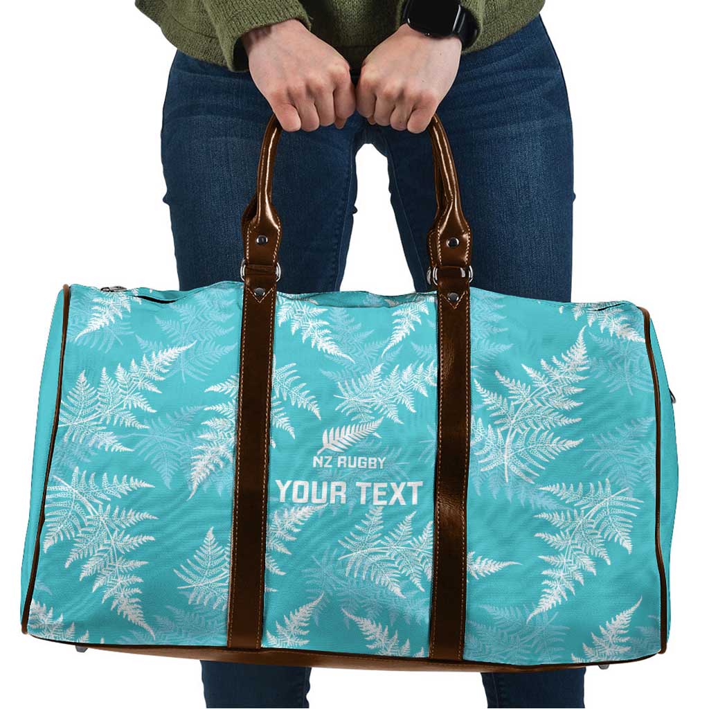 New Zealand Silver Fern Rugby Custom Travel Bag Go Aotearoa Champions Turquoise Version - Polynesian Pride