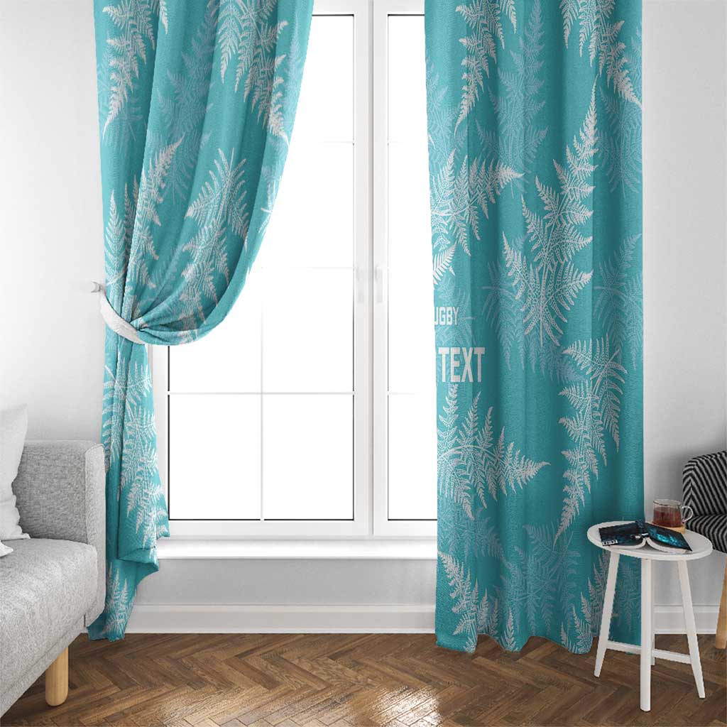 New Zealand Silver Fern Rugby Custom Window Curtain Go Aotearoa Champions Turquoise Version - Polynesian Pride
