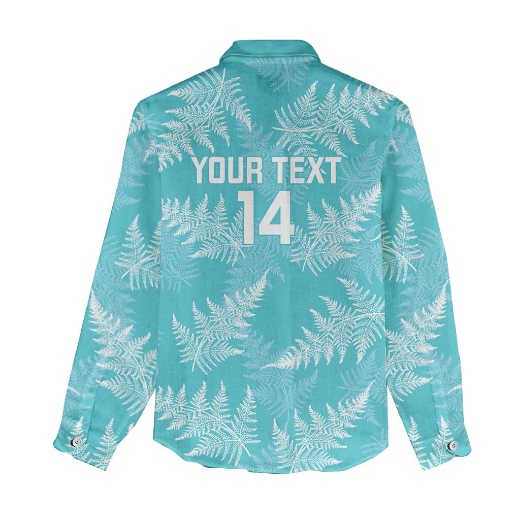 New Zealand Silver Fern Rugby Custom Women Casual Shirt Go Aotearoa Champions Turquoise Version LT14 - Polynesian Pride