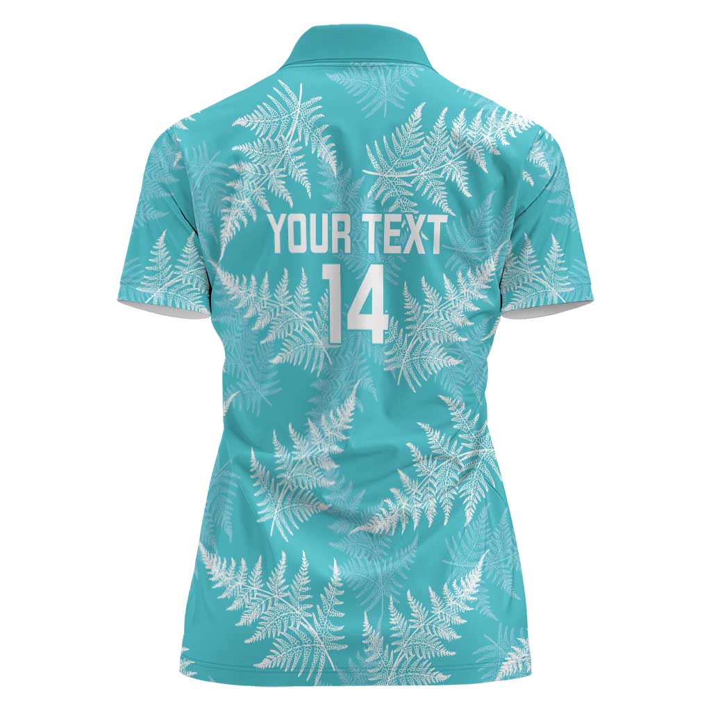 New Zealand Silver Fern Rugby Custom Women Polo Shirt Go Aotearoa Champions Turquoise Version LT14 - Polynesian Pride
