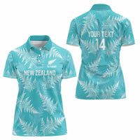 New Zealand Silver Fern Rugby Custom Women Polo Shirt Go Aotearoa Champions Turquoise Version LT14 - Polynesian Pride