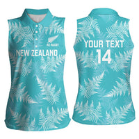 New Zealand Silver Fern Rugby Custom Women Sleeveless Polo Shirt Go Aotearoa Champions Turquoise Version LT14 - Polynesian Pride