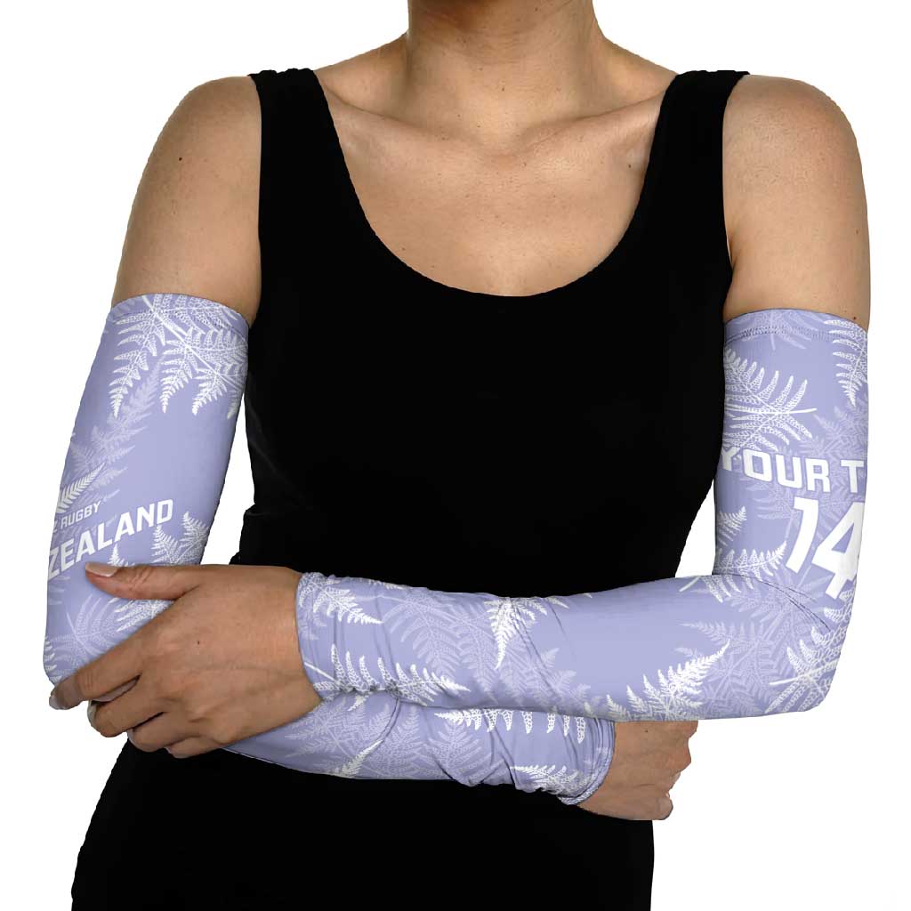 New Zealand Silver Fern Rugby Custom Arm Sleeves Go Aotearoa Champions Purple Version - Polynesian Pride