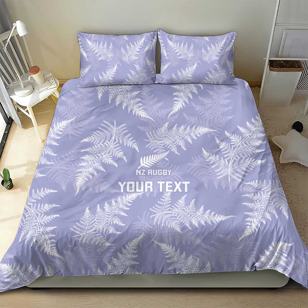New Zealand Silver Fern Rugby Custom Bedding Set Go Aotearoa Champions Purple Version - Polynesian Pride