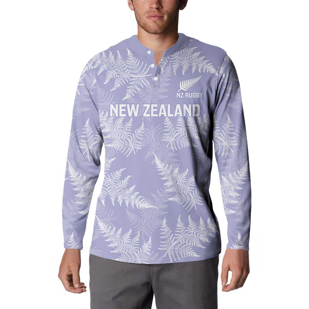 New Zealand Silver Fern Rugby Custom Button Sweatshirt Go Aotearoa Champions Purple Version - Polynesian Pride