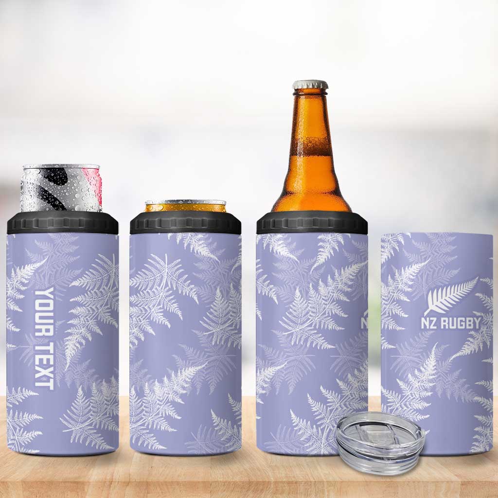 New Zealand Silver Fern Rugby Custom 4 in 1 Can Cooler Tumbler Go Aotearoa Champions Purple Version LT14 - Polynesian Pride
