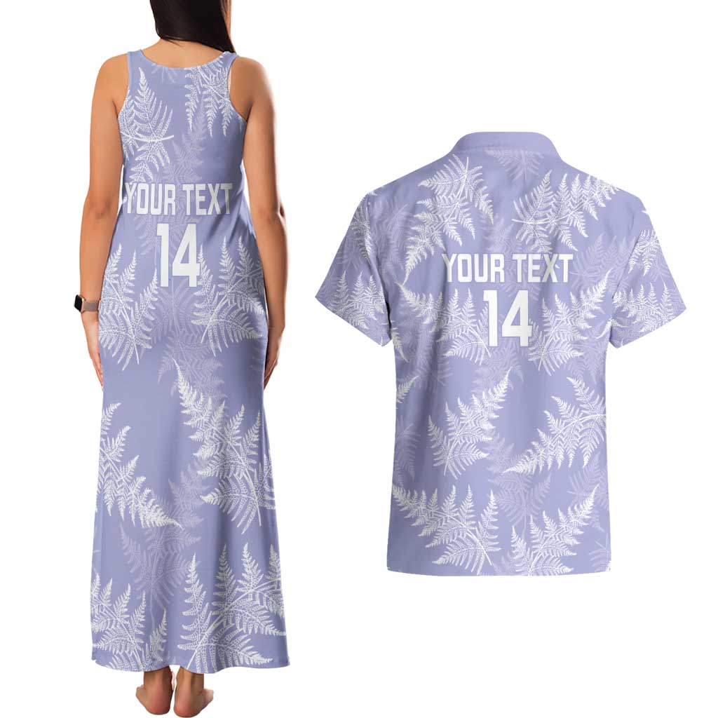 New Zealand Silver Fern Rugby Custom Couples Matching Tank Maxi Dress and Hawaiian Shirt Go Aotearoa Champions Purple Version - Polynesian Pride