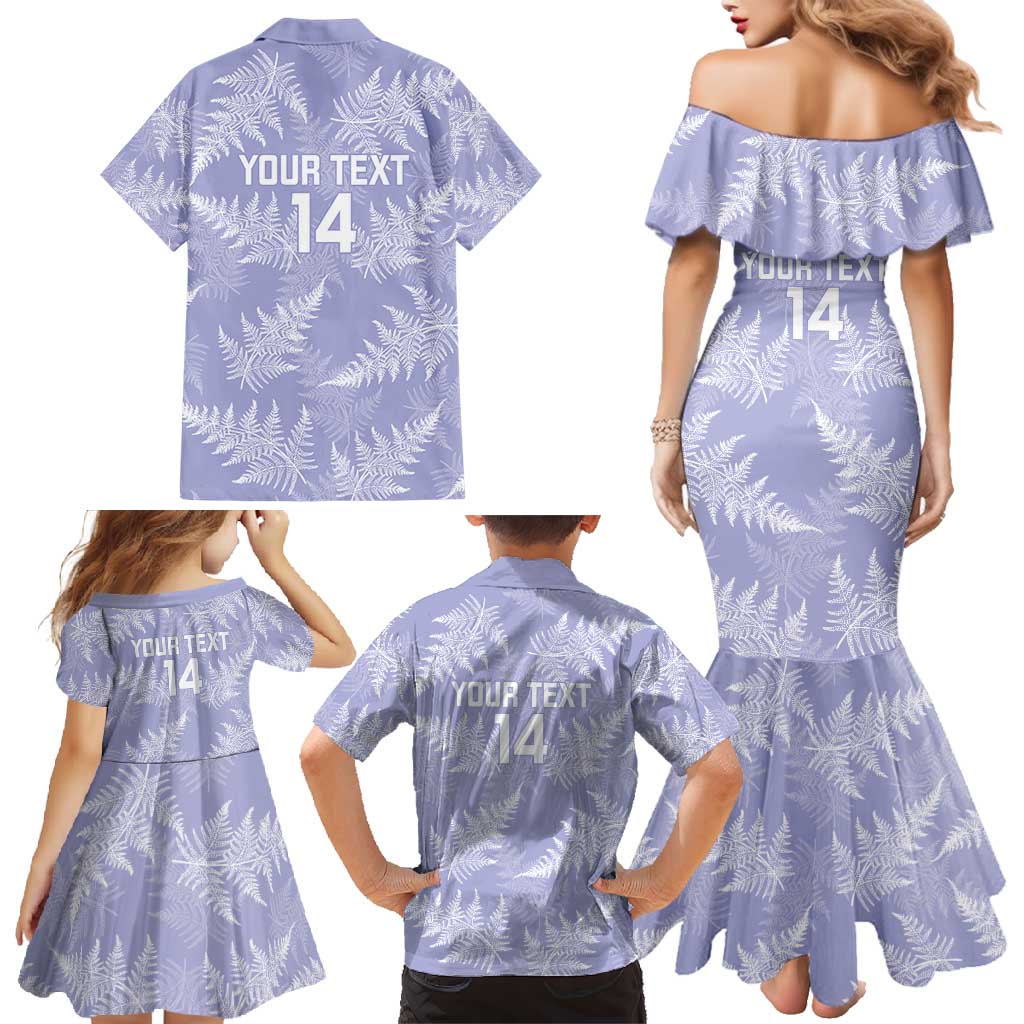 New Zealand Silver Fern Rugby Custom Family Matching Mermaid Dress and Hawaiian Shirt Go Aotearoa Champions Purple Version LT14 - Polynesian Pride