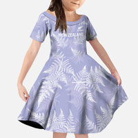 New Zealand Silver Fern Rugby Custom Family Matching Off Shoulder Maxi Dress and Hawaiian Shirt Go Aotearoa Champions Purple Version LT14 Daughter's Dress Purple - Polynesian Pride