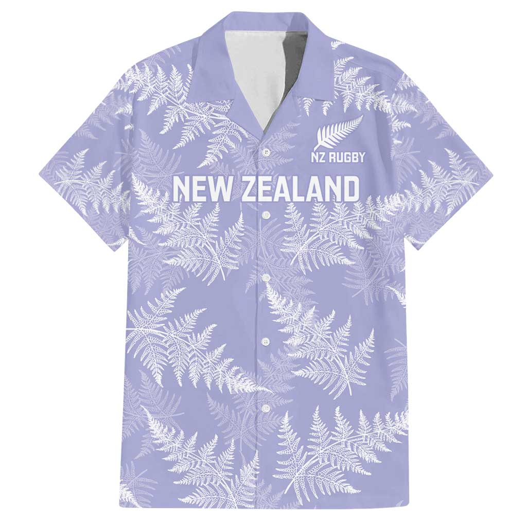 New Zealand Silver Fern Rugby Custom Family Matching Off Shoulder Short Dress and Hawaiian Shirt Go Aotearoa Champions Purple Version LT14 Dad's Shirt - Short Sleeve Purple - Polynesian Pride