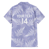New Zealand Silver Fern Rugby Custom Family Matching Off Shoulder Short Dress and Hawaiian Shirt Go Aotearoa Champions Purple Version LT14 - Polynesian Pride