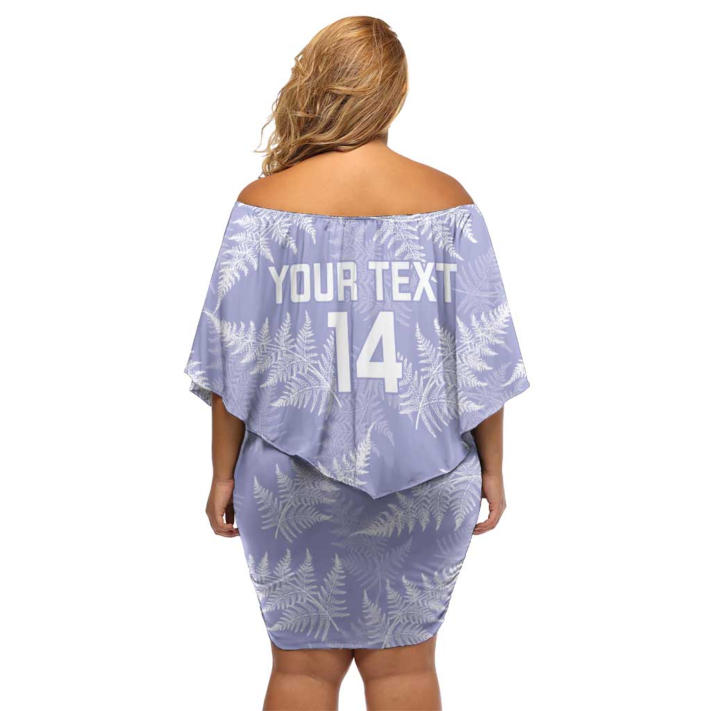 New Zealand Silver Fern Rugby Custom Family Matching Off Shoulder Short Dress and Hawaiian Shirt Go Aotearoa Champions Purple Version LT14 - Polynesian Pride