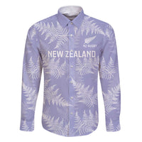 New Zealand Silver Fern Rugby Custom Family Matching Short Sleeve Bodycon Dress and Hawaiian Shirt Go Aotearoa Champions Purple Version LT14 Dad's Shirt - Long Sleeve Purple - Polynesian Pride