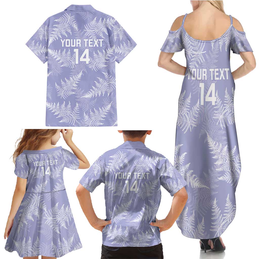 New Zealand Silver Fern Rugby Custom Family Matching Summer Maxi Dress and Hawaiian Shirt Go Aotearoa Champions Purple Version LT14 - Polynesian Pride