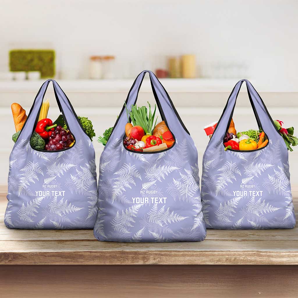 New Zealand Silver Fern Rugby Custom Grocery Bag Go Aotearoa Champions Purple Version - Polynesian Pride