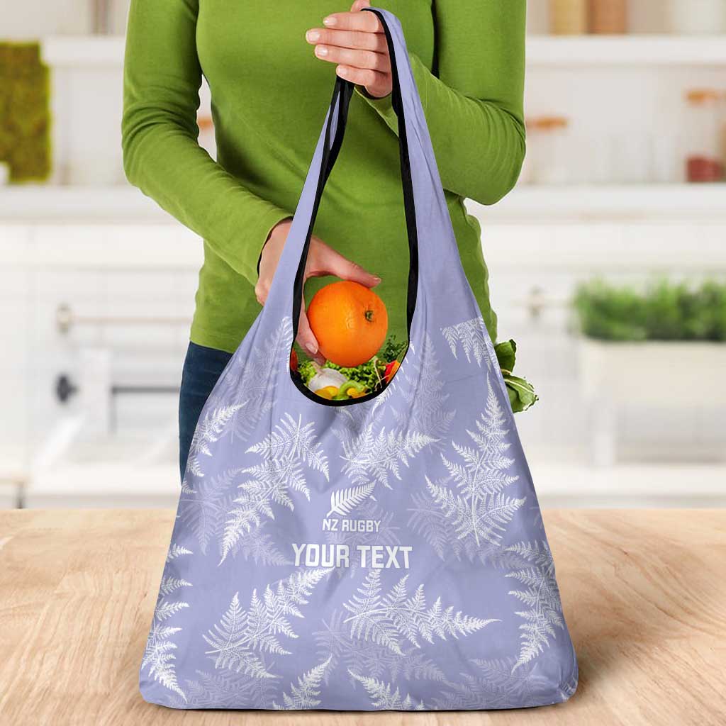 New Zealand Silver Fern Rugby Custom Grocery Bag Go Aotearoa Champions Purple Version - Polynesian Pride