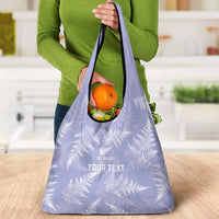 New Zealand Silver Fern Rugby Custom Grocery Bag Go Aotearoa Champions Purple Version - Polynesian Pride