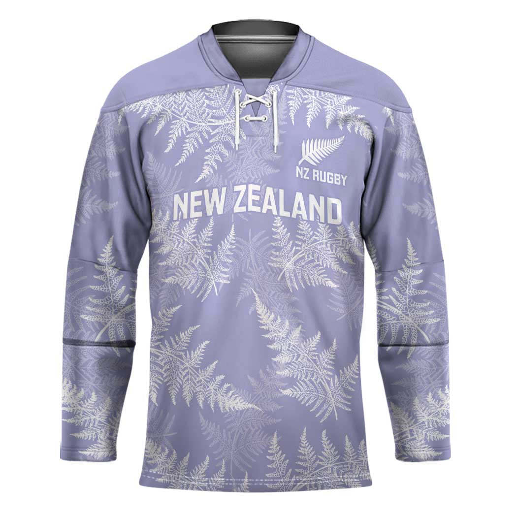 New Zealand Silver Fern Rugby Custom Hockey Jersey Go Aotearoa Champions Purple Version - Polynesian Pride