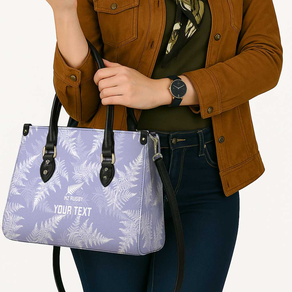 New Zealand Silver Fern Rugby Custom Leather Bag Go Aotearoa Champions Purple Version - Polynesian Pride