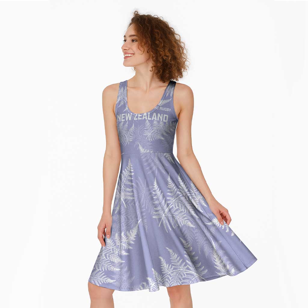 New Zealand Silver Fern Rugby Custom Midi Dress Go Aotearoa Champions Purple Version - Polynesian Pride