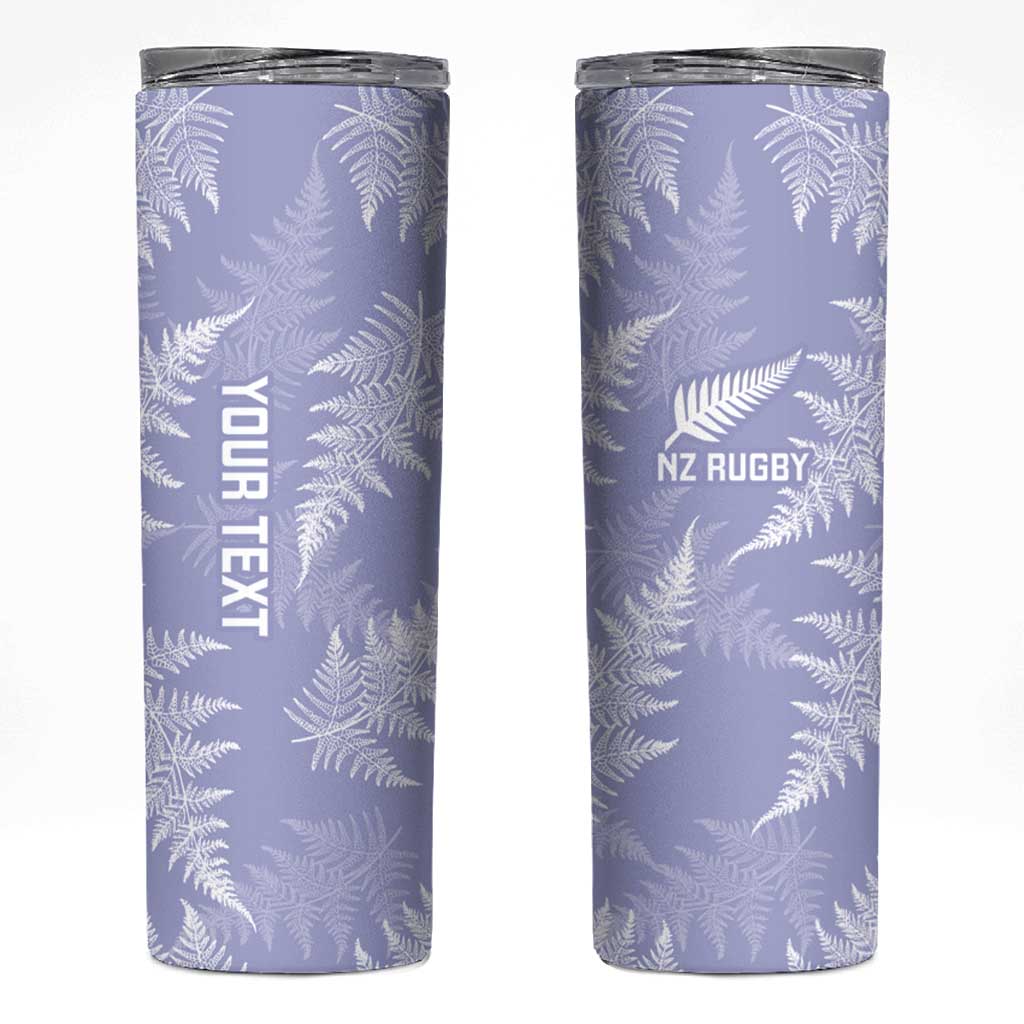 New Zealand Silver Fern Rugby Custom Skinny Tumbler Go Aotearoa Champions Purple Version LT14 Purple - Polynesian Pride