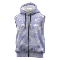 New Zealand Silver Fern Rugby Custom Sleeveless Zip Hoodie Go Aotearoa Champions Purple Version - Polynesian Pride