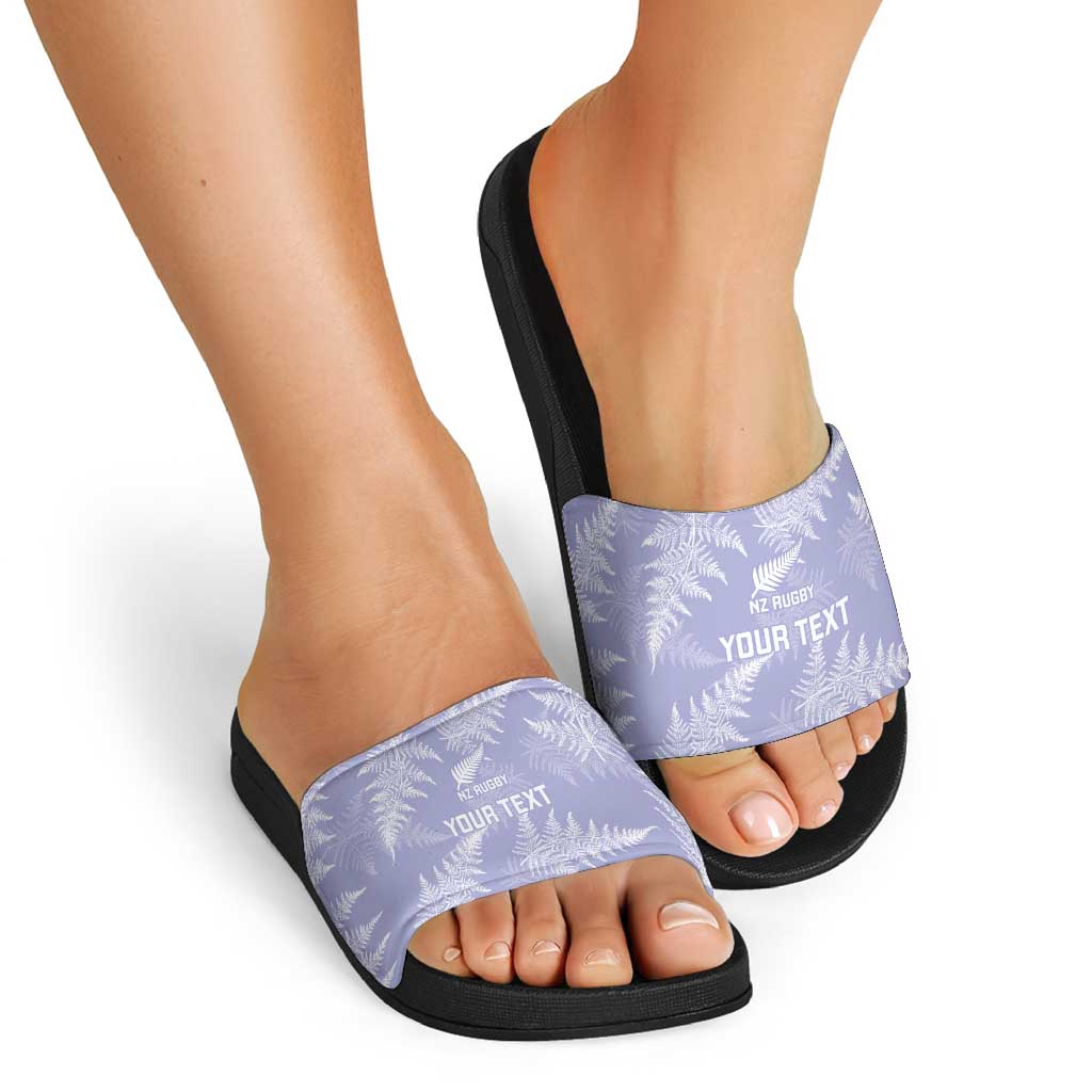 New Zealand Silver Fern Rugby Custom Slide Sandals Go Aotearoa Champions Purple Version - Polynesian Pride