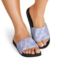 New Zealand Silver Fern Rugby Custom Slide Sandals Go Aotearoa Champions Purple Version - Polynesian Pride